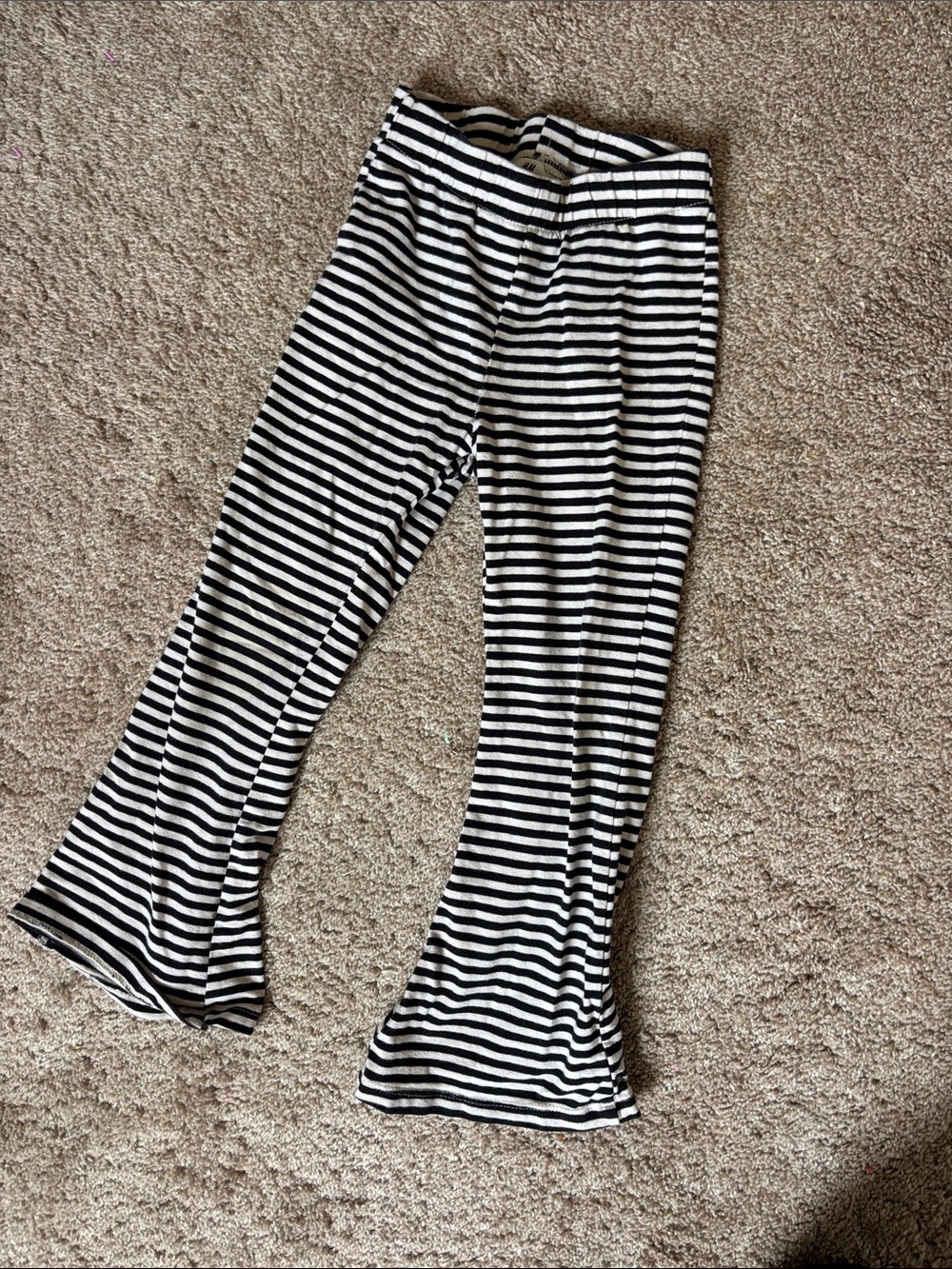 H&M Black and White Striped Flare Pants
